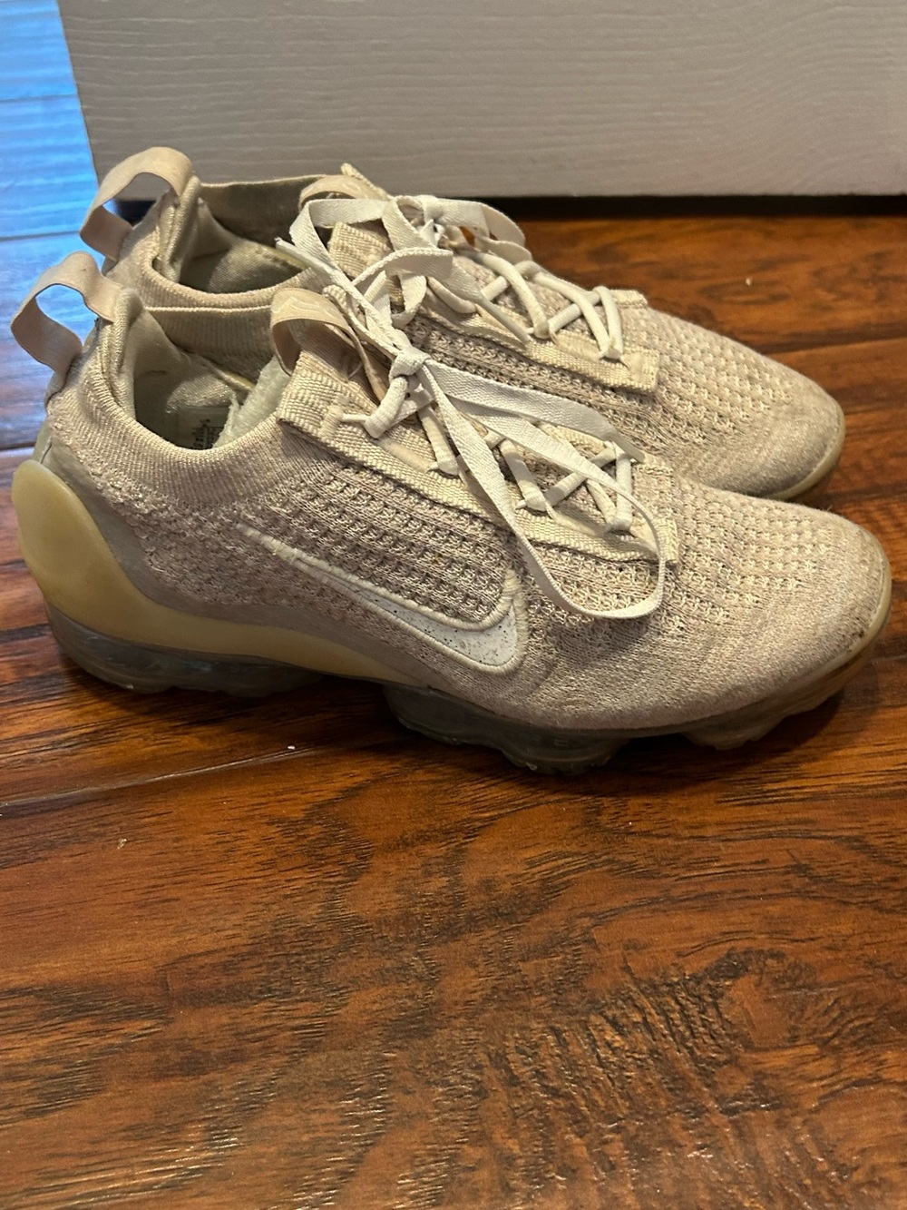 Nike Women’s Sand/Beige Knit Air VaporMax Sneakers